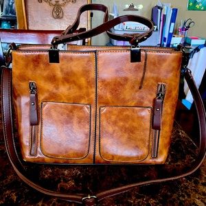 Brown leather purse